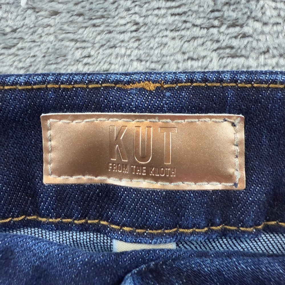 KUT from the Kloth Meg Fab Ab Wide Leg Jeans Dark Wash Raw Hem 2P - Picture 2 of 11